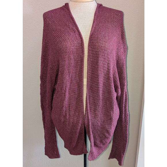 Womens Urban Outfitters BDG Ivy Cotton Blend Maroon Open Front Cardigan Size L - Picture 1 of 4
